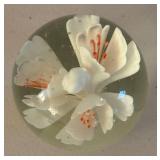 UL - Two Floral Motif Glass Paperweights
