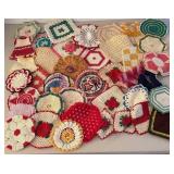 UL - Vintage Crochet Potholders - Assorted Hexagon, Round & Square Designs