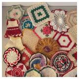 UL - Vintage Crochet Potholders - Assorted Hexagon, Round & Square Designs