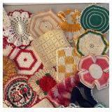 UL - Vintage Crochet Potholders - Assorted Hexagon, Round & Square Designs