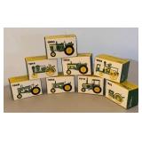 UL - John Deere Miniature Toy Tractors - 8-Box Vintage Set (Years 1914-1973)