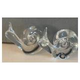 UL - Two Crystal Snail Figurines