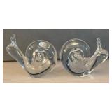 UL - Two Crystal Snail Figurines