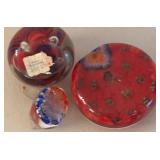 UL - Trio of Vibrant Glass Paperweights