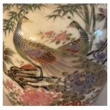 UL - Peacock & Bamboo Porcelain Vase - Asian Decor