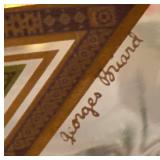 UL - Mid Century Georges Briard Culver Glass Serving Bowls with Brass Stand