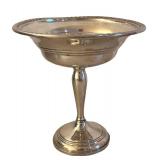 UL - Vintage Sterling Weighted Silver Compote with Rope Edge Rim