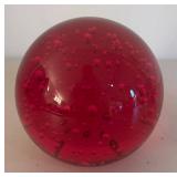 UL - Pair of Controlled Bubble Glass Paperweights