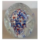 UL - Pair of Controlled Bubble Glass Paperweights