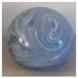 UL - Two Blue Glass Paperweights