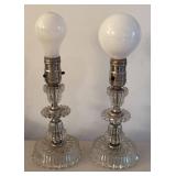 UL - Pair of Vintage Crystal Lamps