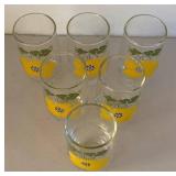 UL - Six Juice Glasses - Vintage Floral Daisy Pattern