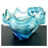 Vintage Murano-Style Hand Blown Glass Swan Bowl