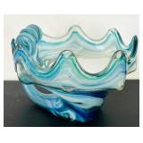 Vintage Murano-Style Hand Blown Glass Swan Bowl