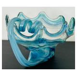 Vintage Murano-Style Hand Blown Glass Swan Bowl