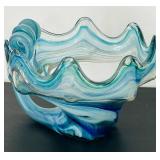 Vintage Murano-Style Hand Blown Glass Swan Bowl