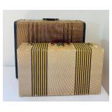BR1 - Vintage Luggage Set - 2-Piece Striped Suitcases