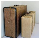 BR1 - Vintage Luggage Set - 2-Piece Striped Suitcases