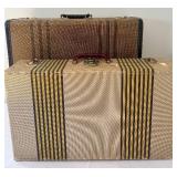 BR1 - Vintage Luggage Set - 2-Piece Striped Suitcases
