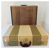 BR1 - Vintage Luggage Set - 2-Piece Striped Suitcases
