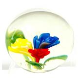 BR1 - Murano Glass Spheres - 3 in H Floral Ribbon Ball (Lot of 2)