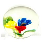 BR1 - Murano Glass Spheres - 3 in H Floral Ribbon Ball (Lot of 2)