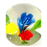 BR1 - Murano Glass Spheres - 3 in H Floral Ribbon Ball (Lot of 2)