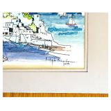 uL - Greek Island Scene Watercolor - Unframed