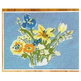 BR1 - Floral Needlepoint Bouquet Framed Wall Art