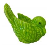 BR1 - Vintage Ceramic Bird Figurines - Pair, 3 in Tall, Green & Yellow
