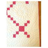 uL - Quilt - Vintage 65 x 83 in - Pink Diamond Lattice Patchwork