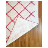 uL - Quilt - Vintage 65 x 83 in - Pink Diamond Lattice Patchwork