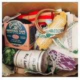 uL - Hexagonal Wooden Sewing Box with Accessories - 9 x 16 in