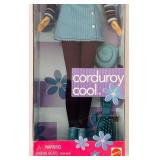 uL - Barbie Corduroy Cool Fashion Doll 24658 - Striped Top, Teal Skirt & Accessories