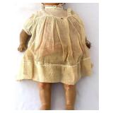 uL - 18-Inch Vintage Composition Baby Doll - Cream Dress & Bonnet
