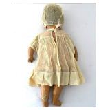uL - 18-Inch Vintage Composition Baby Doll - Cream Dress & Bonnet