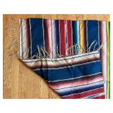uL - Mexican Serape Blanket - 76 x 41 in - Multicolor Striped Pattern