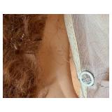 uL - 26in Vintage Composition Baby Doll - Cloth Body, Pink Lace Dress & Bonnet