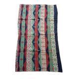 uL - Kilim Runner Rug 38 x 66 in Geometric Pattern - Red Green Navy