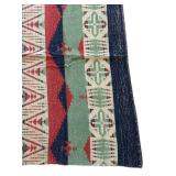uL - Kilim Runner Rug 38 x 66 in Geometric Pattern - Red Green Navy