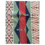 uL - Kilim Runner Rug 38 x 66 in Geometric Pattern - Red Green Navy