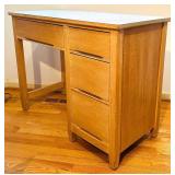 uL - Vintage Wooden Desk with 4-Drawer Right-Side Cabinet