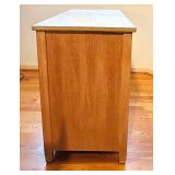 uL - Vintage Wooden Desk with 4-Drawer Right-Side Cabinet