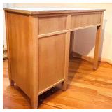 uL - Vintage Wooden Desk with 4-Drawer Right-Side Cabinet