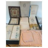 BB - Vintage Damask Linen Set & Real Hand Embroidered Linens - Country Diary Collection