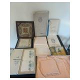 BB - Vintage Damask Linen Set & Real Hand Embroidered Linens - Country Diary Collection