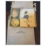 BB - Vintage Damask Linen Set & Real Hand Embroidered Linens - Country Diary Collection