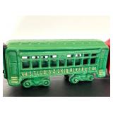 uL - Cast Iron Train Set - 9-In Wide Engine with Green, Red & Blue Cars (4-Piece)