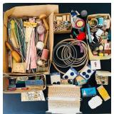 uL - Vintage Sewing Notions Collection: Threads, Bobbins, Lace & Trim