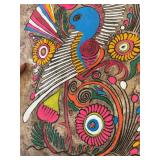 uL - Amate Bark Painting - Mexican Folk Art Bird Panel 8.5 x 12.5 in